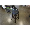 Image 1 : WOOD AND LEATHER BAR STOOL