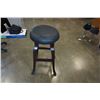 Image 2 : WOOD AND LEATHER BAR STOOL