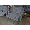 Image 2 : BRAND NEW GREY FABRIC DOUBLE RECLINING LOVE SEAT - ULTRA COMFY