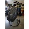 Image 8 : BRAND NEW MODERN RATTAN OUTDOOR DOUBLE HANGING CHAIR W/ CHARCOAL CUSHIONS - RETAIL $1799 AND RATED F