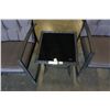 Image 2 : BRAND NEW 3 PIECE STEEL WICKER ROCKING CHAIR SET W/ GLASS TOP END TABLE - RETAIL $699