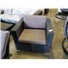 Image 1 : AS NEW OUTDOOR RATTAN CLUB CHAIR DARK GREY CUSHIONS $299