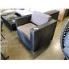 Image 2 : AS NEW OUTDOOR RATTAN CLUB CHAIR DARK GREY CUSHIONS $299