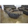 Image 10 : BRAND NEW PERTH GREY FABRIC 3 PIECE RECLINING SOFA SET LOVESEAT W/ CONSOLE - RETAIL $3099