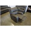 Image 9 : BRAND NEW PERTH GREY FABRIC 3 PIECE RECLINING SOFA SET LOVESEAT W/ CONSOLE - RETAIL $3099