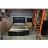 Image 1 : BRAND NEW ESPRESSO FINISH W/ LEATHER INSERT QUEENSIZE BEDFRAME W/ STORAGE AND PAIR OF 2 DRAWER NIGHT