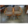 Image 1 : 2 OAK ROLLING CHAIRS