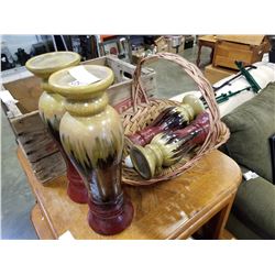 4 POTTERY CANDLE STICKS