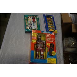 LOT OF TALK AND WALK ROBOT, DIE CAST VEHICLE GIFT SET AND RACING SET