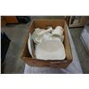 Image 1 : BOX OF WHITE AND MILK GLASS SERVING PIECES