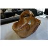 Image 2 : HAND CARVED WOOD BASKET