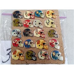 20 VINTAGE 1980S STARLINE NFL TEAM HELMET PINS