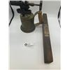 Image 1 : Very Nice Antique Blow Torch and an Antique Level.