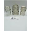 Image 1 : Lot of 3 Vintage Clear Insulators As Found
