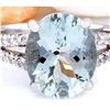 Image 1 : 8.96 CTW Natural Aquamarine 14K Solid White Gold Diamond Ring