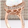 Image 3 : 7.92 CTW Natural Opal And Diamond Ring In 14k Rose Gold