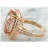 Image 5 : 14.90 CTW Morganite 18K Rose Gold Diamond Ring