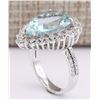 Image 3 : 7.81 CTW Natural Aquamarine And Diamond Ring In 18K White Gold