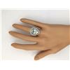 Image 4 : 7.81 CTW Natural Aquamarine And Diamond Ring In 18K White Gold