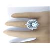 Image 5 : 7.48 CTW Natural Aquamarine 18K Solid White Gold Diamond Ring