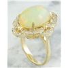 Image 3 : 7.05 CTW Opal 18K Yellow Gold Diamond Ring