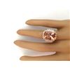 Image 5 : 9.38 CTW Natural Morganite 18K Solid Rose Gold Diamond Ring