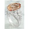 Image 3 : 13.95 CTW Morganite 18K White Gold Diamond Ring
