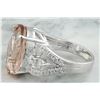 Image 6 : 13.95 CTW Morganite 18K White Gold Diamond Ring