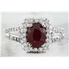 Image 1 : 2.38 CTW Ruby 18K White Gold Diamond Ring