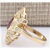 Image 2 : 1.75 CTW Natural Ruby And Diamond Ring In 18K Yellow Gold