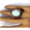 Image 5 : 26.5 CTW Natural Opal, Sapphire 14K Solid Rose Gold Diamond Ring