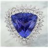 Image 1 : 12.72 CTW Tanzanite 14K White Gold Diamond Ring