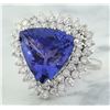 Image 2 : 12.72 CTW Tanzanite 14K White Gold Diamond Ring