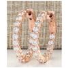 Image 1 : 2.00 CTW Natural Diamond Hoop Earrings 18K Solid Rose Gold
