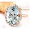 Image 1 : 6.45 CTW Natural Aquamarine 14K Solid Rose Gold Diamond Ring