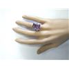 Image 4 : 11.80 CTW Natural Amethyst And Diamond Ring In 14k White Gold