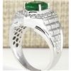 Image 3 : 4.63 CTW Natural Emerald And Diamond Ring In 14k White Gold