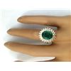 Image 5 : 4.64 CTW Natural Emerald 14K Solid Yellow Gold Diamond Ring