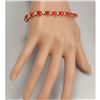 Image 3 : 17.47 CTW Natural Red Coral And Diamond Bracelet In 14K Solid Yellow Gold