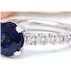 Image 2 : 3.15 CTW Natural Sapphire 14K Solid White Gold Diamond Ring