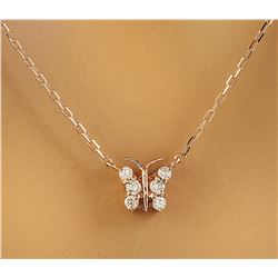 0.20 CTW Diamond 18K Rose Gold Necklace