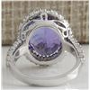 Image 3 : 9.39 CTW Natural Tanzanite And Diamond Ring 18K Solid White Gold