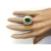Image 4 : 8.57 CTW Natural Emerald And Diamond Ring In 14k Yellow Gold