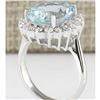 Image 3 : 6.80 CTW Natural Aquamarine And Diamond Ring In 14k Solid White Gold