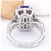 Image 3 : 4.88 CTW Natural Tanzanite 14K Solid White Gold Diamond Ring