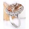 Image 4 : 13.12 CTW Natural Morganite 14K Solid White Gold Diamond Ring