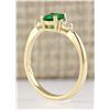 Image 3 : 0.70 CTW Natural Emerald And Diamond Ring In 18K Yellow Gold
