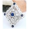 Image 2 : 1.85 CTW Natural Sapphire 14K Solid White Gold Diamond Ring