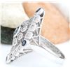 Image 3 : 1.85 CTW Natural Sapphire 14K Solid White Gold Diamond Ring