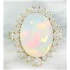 Image 1 : 6.55 CTW Opal 18K yellow Gold Diamond Ring